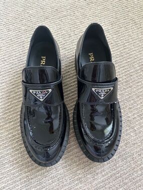 Prada Black Patent Leather Loafers
